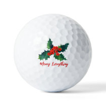 Holly berries Merry Everything Holiday    Golf Balls