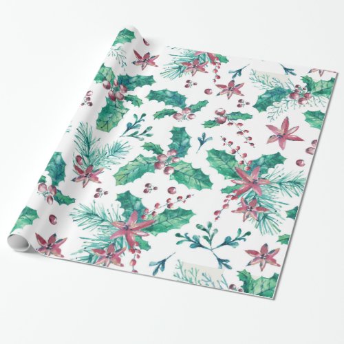 Holly Berries of Bright Colors Wrapping Paper