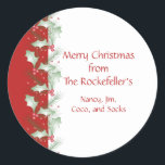 Holly Berries Personalized Christmas Stickers<br><div class="desc">Personalize with your own text.  If you want to change the text font or color,  click Customize It.  great for envelopes,  packages,  presents</div>