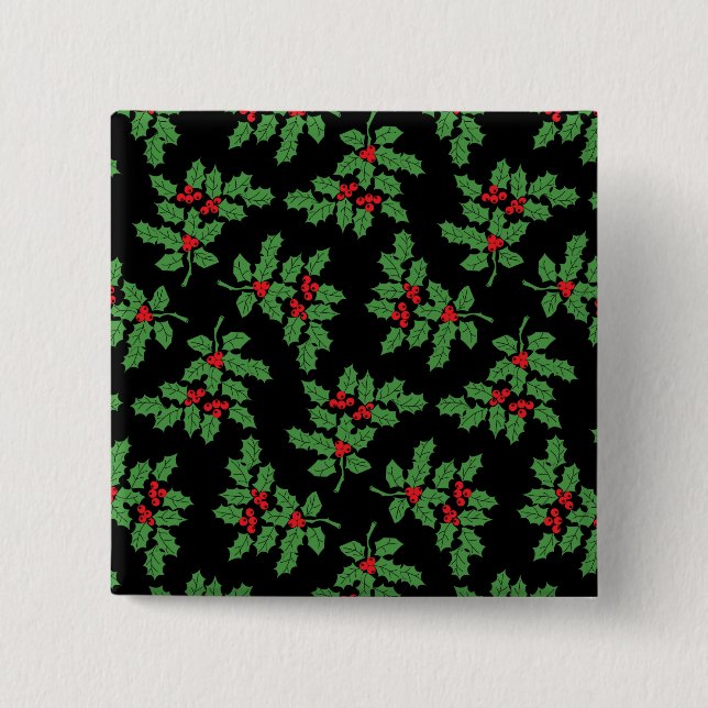Holly Berries Pinback Button (Front)