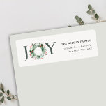 Holly Berries Pine Joy Christmas Wreath Address Label<br><div class="desc">If you need any further customisation please feel free to message me on yellowfebstudio@gmail.com.</div>