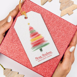 Holly Berries Pine Merry Christmas Gift Tags