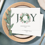 Holly Berries Pine Tree Joy Christmas Wreath Postcard<br><div class="desc">If you need any further customisation please feel free to message me on yellowfebstudio@gmail.com.</div>