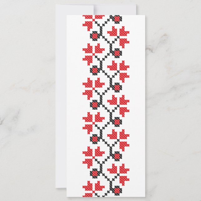 Holly Berries Red flower cross-stitch design (Front)