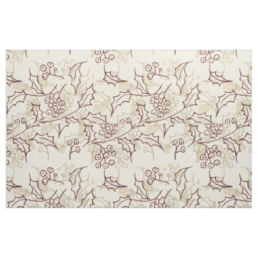Holly berries seamless design fabric