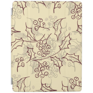 Holly berries seamless design iPad smart cover
