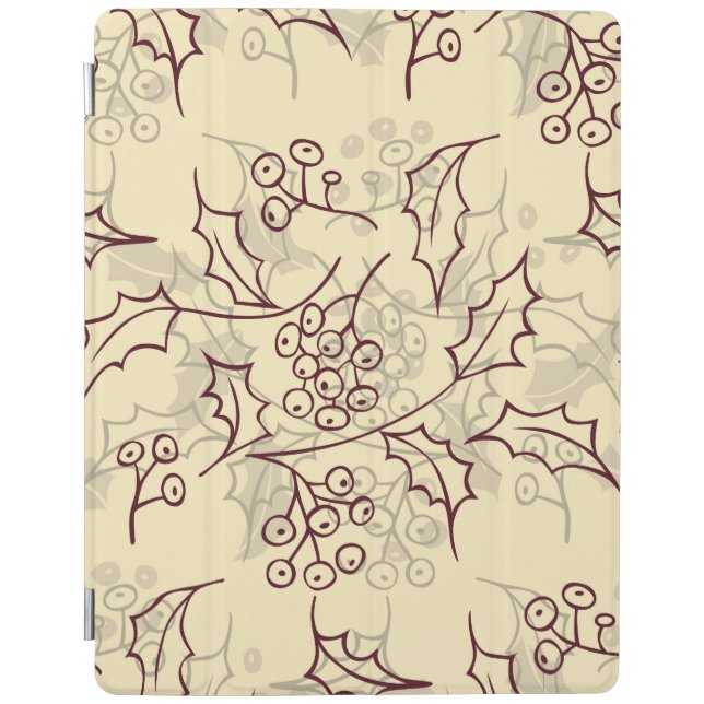 Holly berries seamless design iPad smart cover (Front)