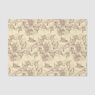 Holly berries seamless design tissue paper