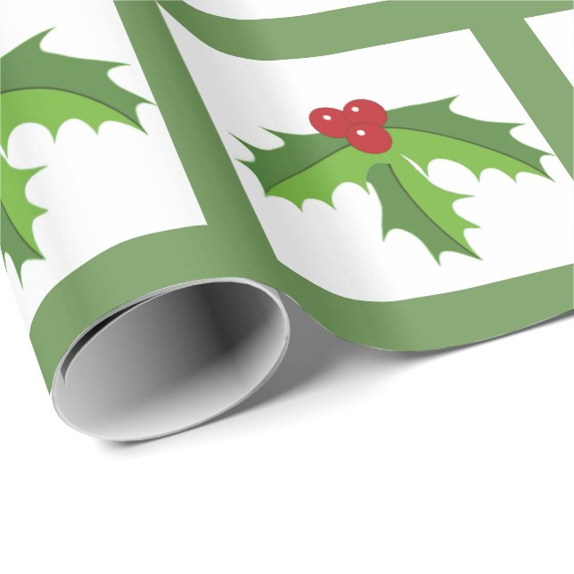 Holly Berries Wrapping Paper (Roll Corner)