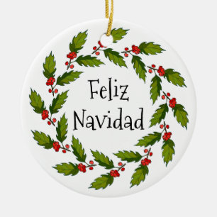 Holly Berries Wreath Design Ornament