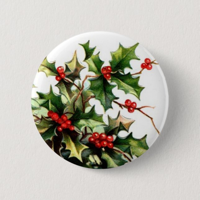 Holly Berry Button (Front)