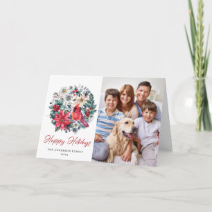 Holly Berry Cardinal Christmas Corporate Greeting Holiday Card