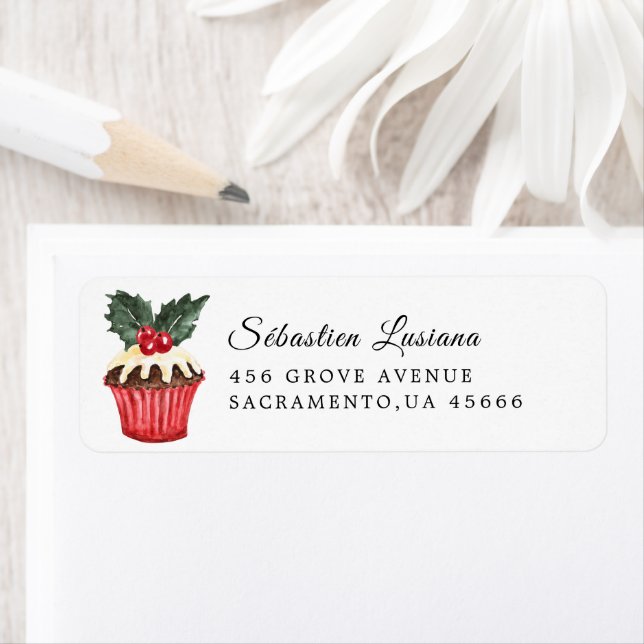 Holly Berry Christmas Holiday Return Address Label (Insitu)