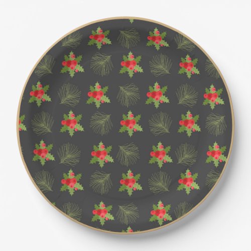 Holly Berry Christmas Plate