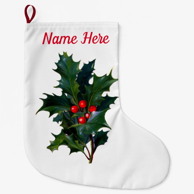 Holly Berry Christmas Stocking (Front)