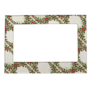 Holly-Berry Decorative Christmas-Holiday Magnetic Frame
