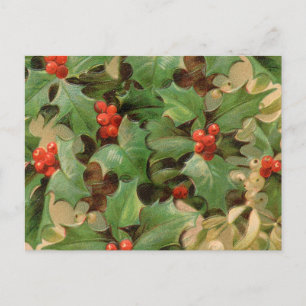 Holly Berry Greenery Christmas Holiday Vintage