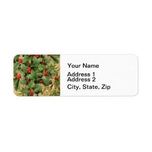 Holly Berry Greenery Christmas Holiday Vintage Label