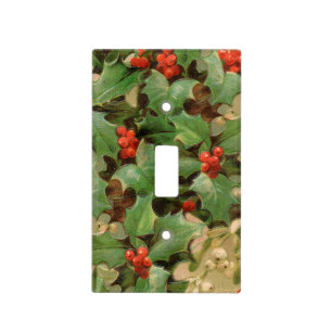 Holly Berry Greenery Christmas Holiday Vintage Light Switch Cover