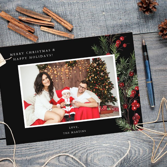 Holly Berry H Photo Holiday or Christmas - Black (Creator Uploaded)