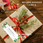 Holly berry Merry Christmas return address  Label