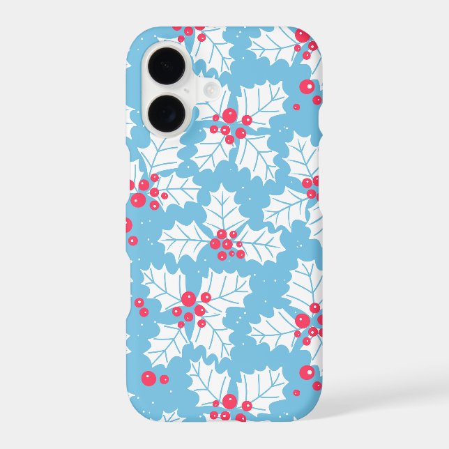 Holly berry on blue Case-Mate iPhone case (Back)