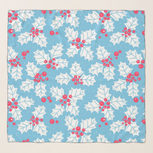 Holly berry on blue scarf