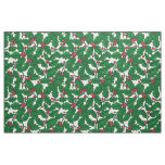 Holly berry on white fabric