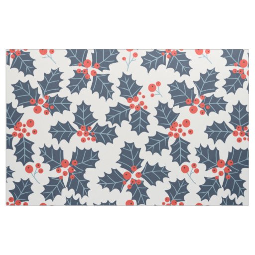 Holly berry on white fabric