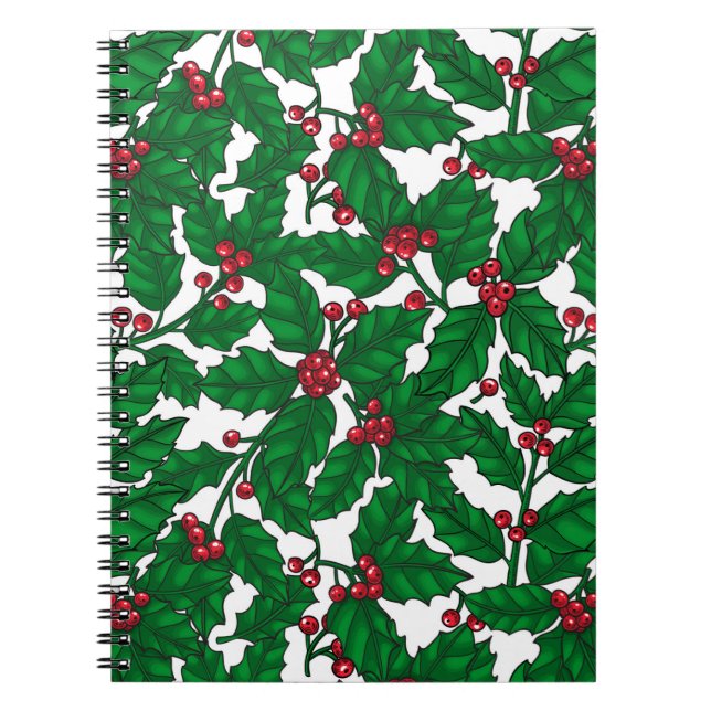 Holly berry on white notebook (Front)