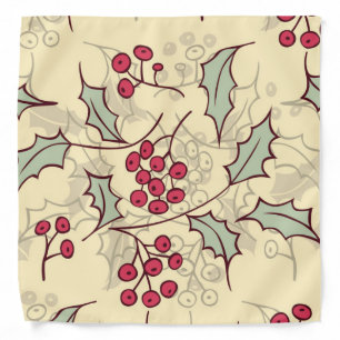 Holly berry pattern design bandana