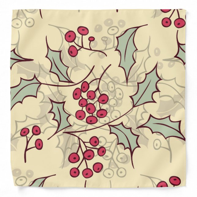 Holly berry pattern design bandana (Front)