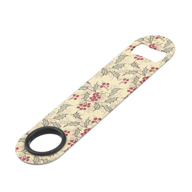Holly berry pattern design bar key (Front Angled)