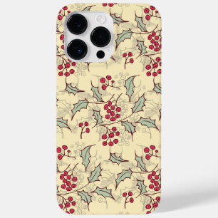 Holly berry pattern design Case-Mate iPhone 14 pro max case
