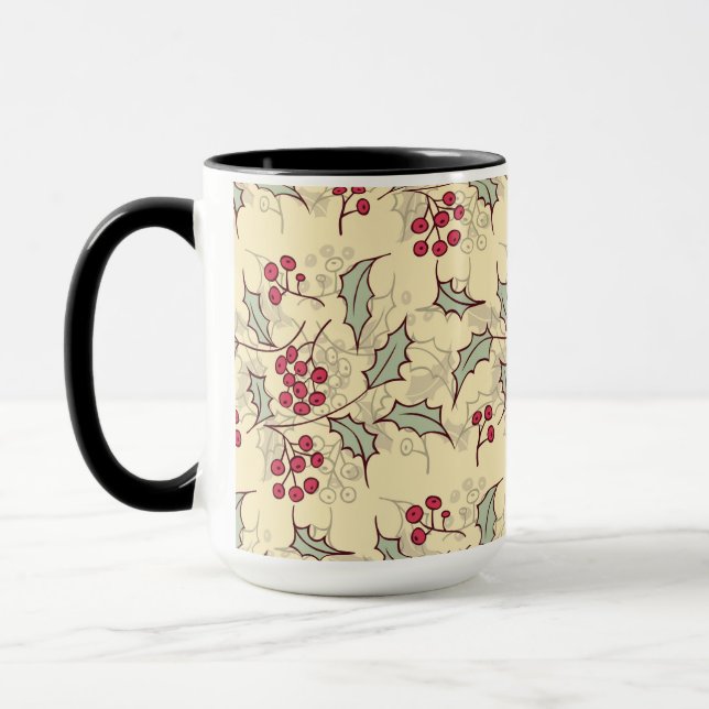 Holly berry pattern design mug (Left)