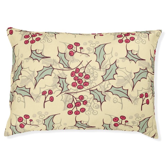Holly berry pattern design pet bed (Front)