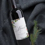 Holly Berry Pine Red Green Merriest Christmas Wine Label<br><div class="desc">If you need any further customisation please feel free to message me on yellowfebstudio@gmail.com.</div>