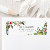 Holly Berry Pine Very Merry Christmas Address Label (Insitu)