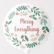 Holly Berry Pine Wreath Merry Everything Photo  Balloon