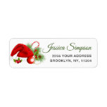 Holly Berry Santa Hat Christmas Return Address Label<br><div class="desc">Watercolor Holly Berry Christmas Return Address label.</div>