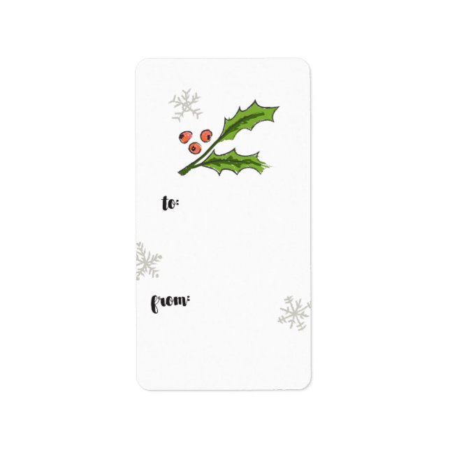 Holly Berry Sprig Gift Tag (Front)