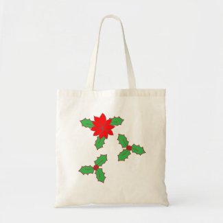 Holly berry with leaves tote bag