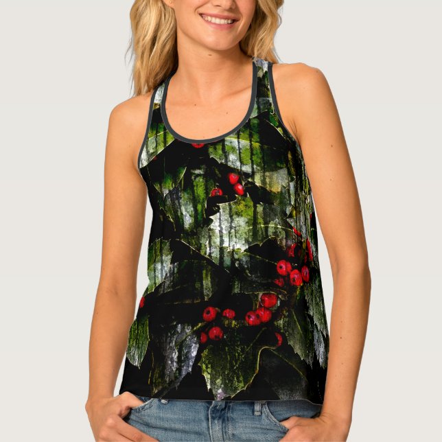 Holly Berry Womens Tank Top (Front)