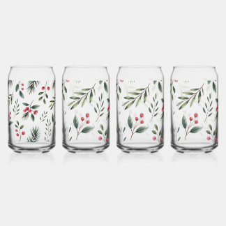 Holly Berry Wreath  Can Glass