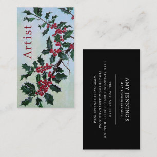 Holly Branch in Winter's Snow by Alfred Fox Business Card