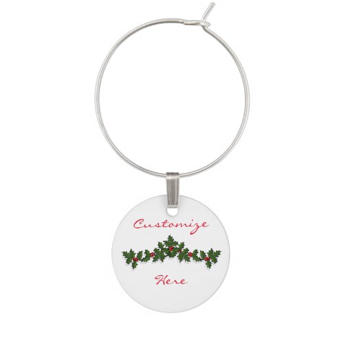 Holly Branch Thunder_Cove Wine Glass Charm