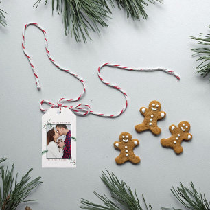 Holly Branches Photo Christmas Holiday Gift Tags