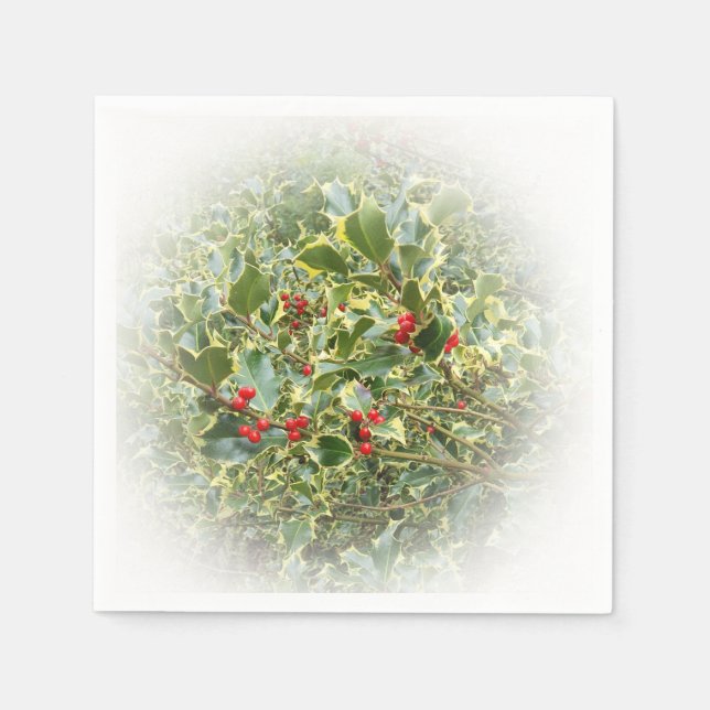 Holly branches view napkins (Front)