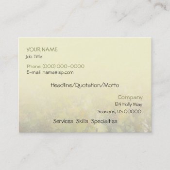 Holly Bush Pale Yellow Business Card by profilesincolor at Zazzle
