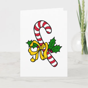 Holly Candy Cane Christmas Decoration Holidays Holiday Card
